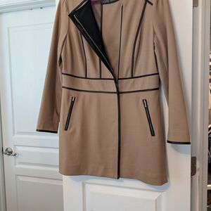 INC International Concepts Tan Jacket with Black Trim